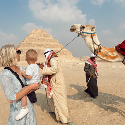 our family passport in egypt with camel